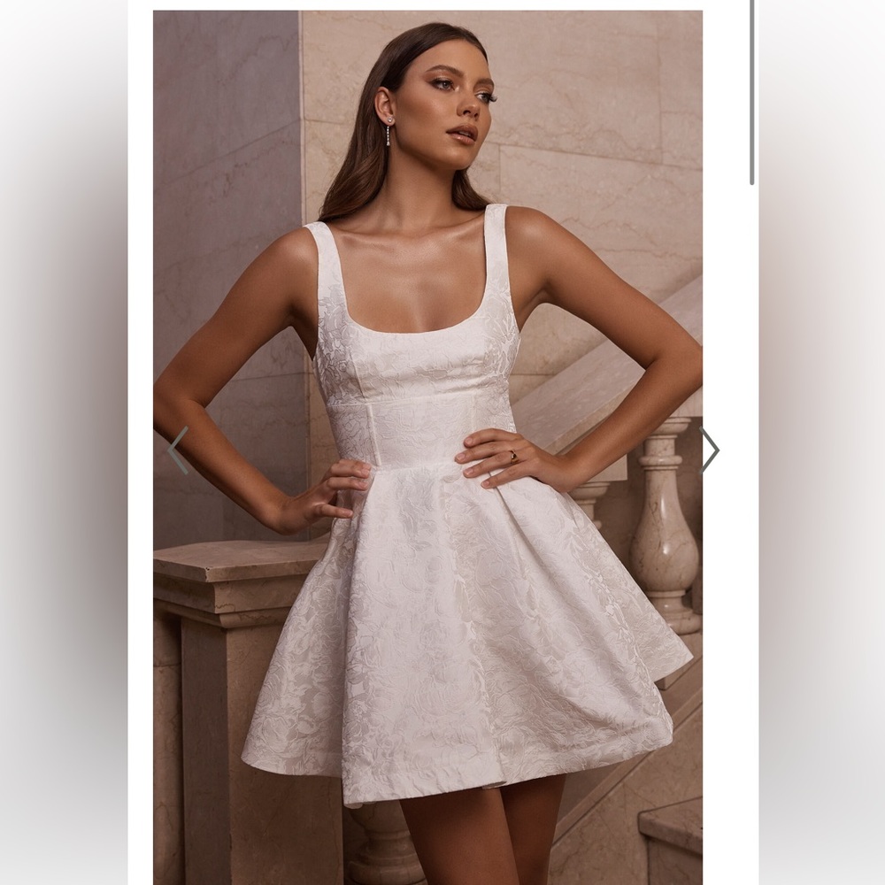 Stephane Mini Dress - Corset Scoop Neck Fit and Flare Dress